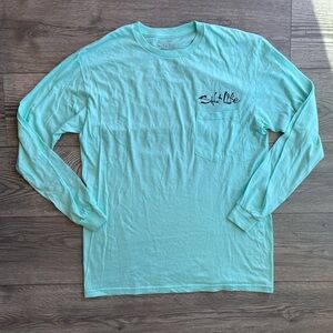 Salt Life Unisex Long Sleeve T-Shirt Surf Board Repair Seafoam Size Medium